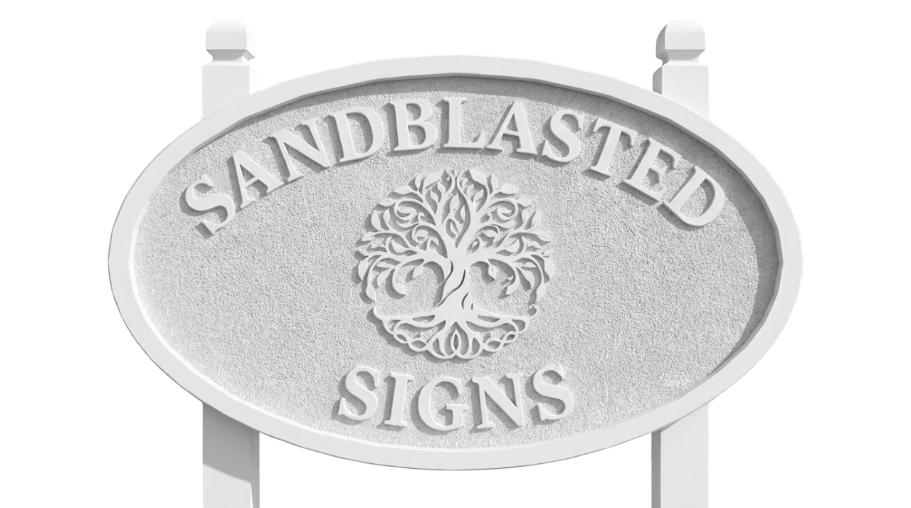 Sandblasted sign example graphic